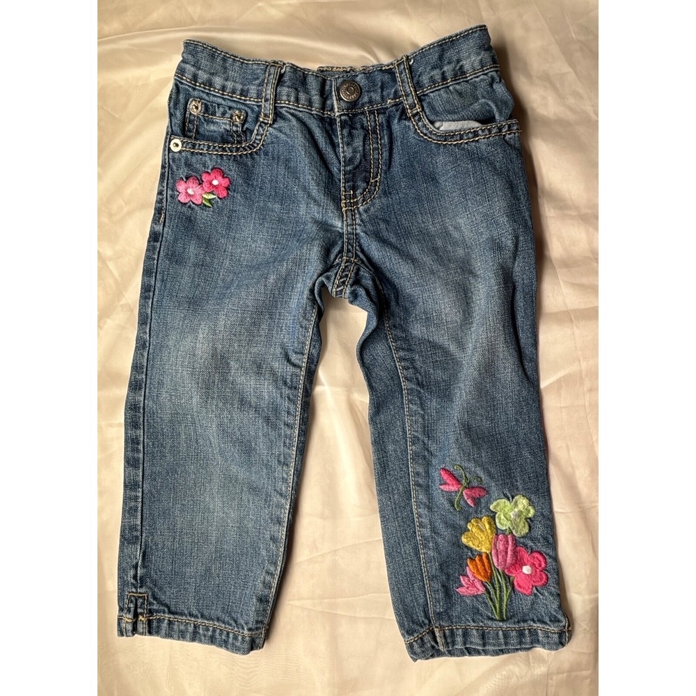 Gymboree Jeans Floral Embroidered size 4